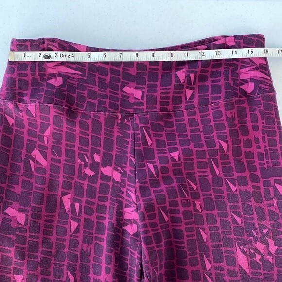 Soft Surroundings High Waist Purple Leggings Abstract Print Wide Yoga Band Soft - Picture 9 of 12